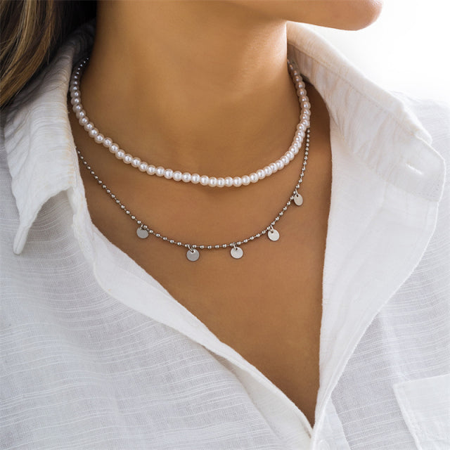 Multilayer Pearl Necklace